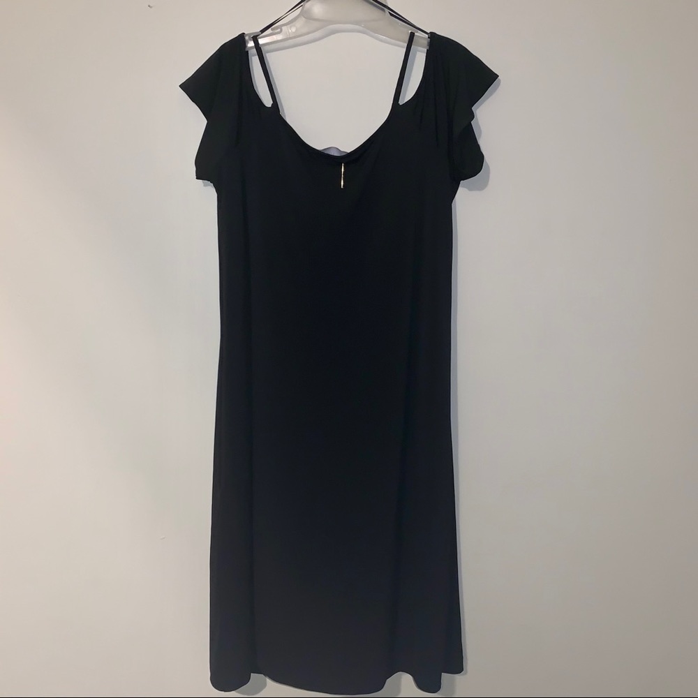 Michael Kors cold shoulder with gold accent dress‎